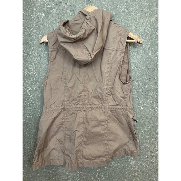 Love Tree Tan Hooded Utility Vest Women's Size Small - Picture 7 of 13